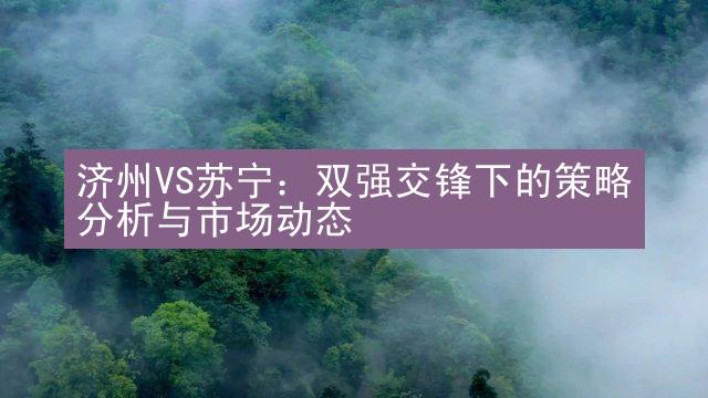 济州VS苏宁：双强交锋下的策略分析与市场动态