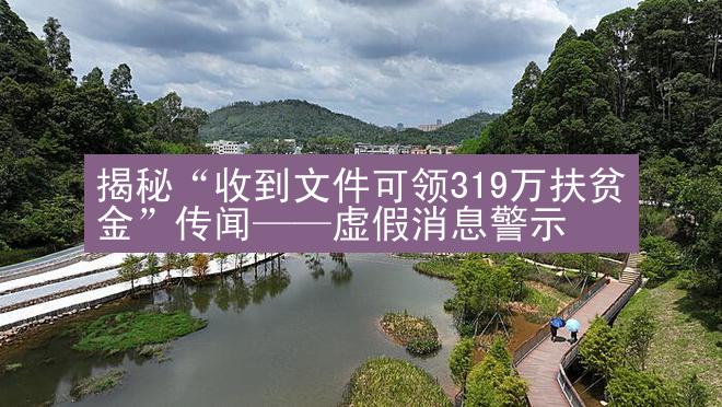 揭秘“收到文件可领319万扶贫金”传闻——虚假消息警示