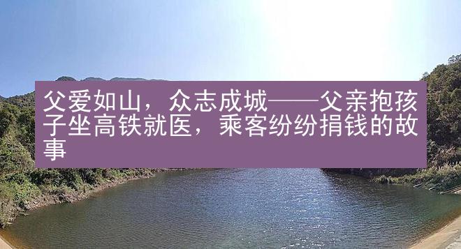 父爱如山，众志成城——父亲抱孩子坐高铁就医，乘客纷纷捐钱的故事