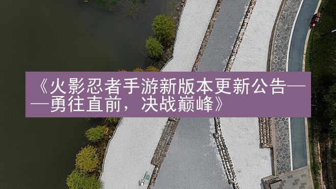 《火影忍者手游新版本更新公告——勇往直前，决战巅峰》