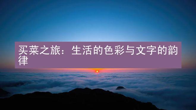 买菜之旅：生活的色彩与文字的韵律