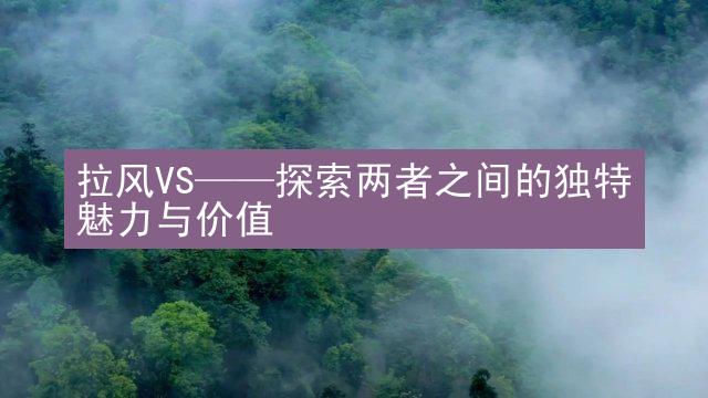 拉风VS——探索两者之间的独特魅力与价值